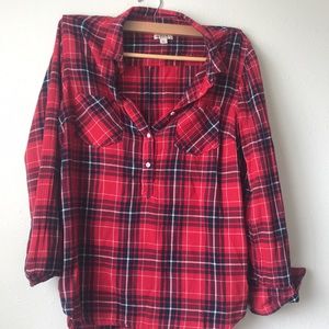 Merona 1/4 button lightweight plaid